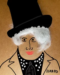 Harpo Marx (collage drawing)