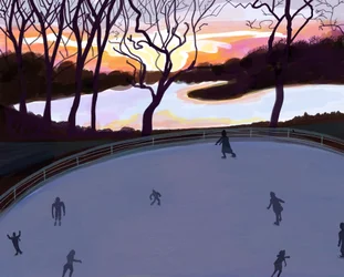 Pattinaggio, Prospect Park , Brooklyn (arte digitale)