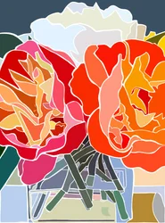 Tre peonie, 2025 (arte digitale)
