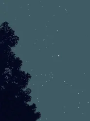 Albero e stelle di notte, 2025 (arte digitale)