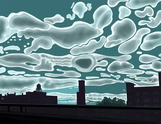 Vista dalla Bruckner Expressway (arte digitale)