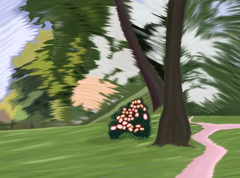 Mattina ventosa, Prospect Park, 2025 (arte digitale)