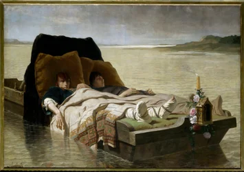 Gli snervati di Jumièges. I due figli di Clodoveo II, che si ribellarono contro i genitori, furono condannati ad avere recisi i tendini di braccia e gambe e furono abbandonati in una barca sulla Senna. Dipinto di Evariste Luminais (1822-1896)
