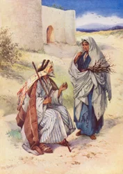 Elia e la donna gentile (litografia a colori)