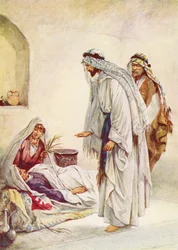 La madre della moglie di Pietro guarita (litografia a colori)