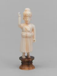 Pedone nero, pezzo degli scacchi, India, circa 1820
