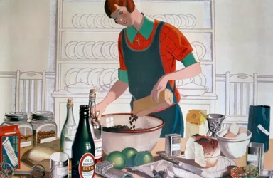 Preparazione del pudding di Natale dell
