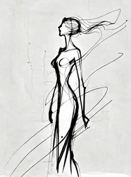 Disegno di silhouette di ragazze, minimalista
