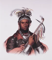 John Abeel Cornplanter nativo americano (litografia)