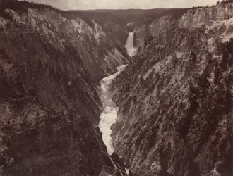 Grand Canyon dello Yellowstone e cascate, c. 1884