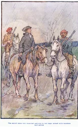La scorta era composta da patrioti a cavallo con berretti rossi, armati di moschetti e sciabole