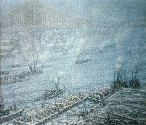 East River, New York, inverno