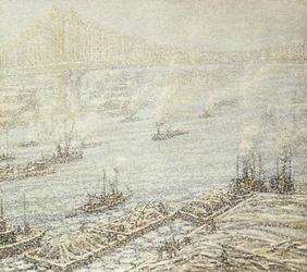 East River, New York, Inverno, c.1915