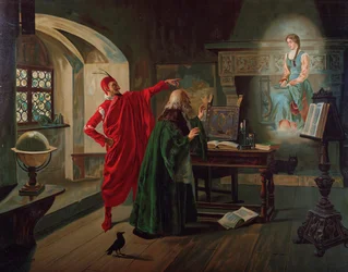 Marguerite, Faust e Mefisto, scena dal Faust di Charles Gounod (1818-1893), ca. 1900