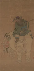 Zhong Kui che cavalca un elefante