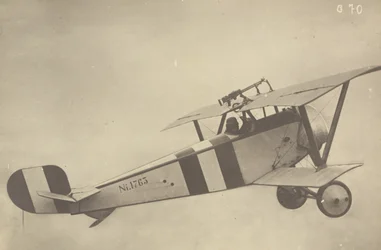[Profilo di un Nieuport 17 (aereo) in volo].