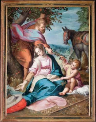 Museo parrocchiale. Dipinto. La Sacra Famiglia in riposo durante la fuga in Egitto. Olio su tela. F. Barocci