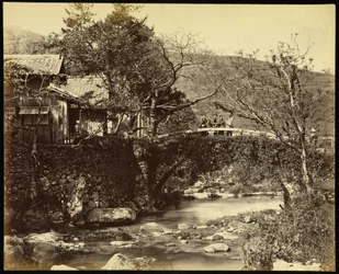 Casa del tè e ponte sulla strada di Tokaido
