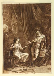 Cleopatra che supplica Cesare