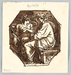 Progetto decorativo con rappresentazione ottagonale dell