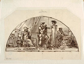Progetto per una lunetta con allegoria della scultura