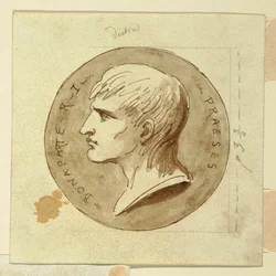 Disegno, Una medaglia di Napoleone Bonaparte come Presidente della Repubblica Italiana, verso; Ebe dona l