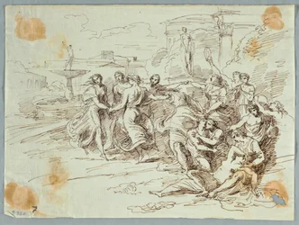 Disegno, Scena baccanale con cerchio di figure danzanti, fine XVIII-inizio XIX secolo