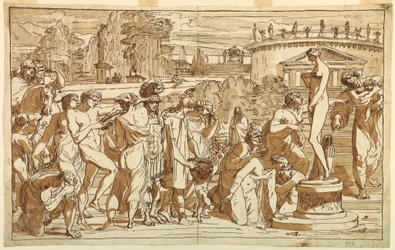 Disegno, Adorazione di Venere in un paesaggio classico, 1820 ca.