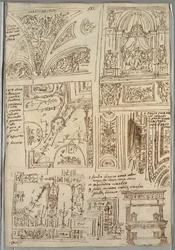 Cinque Studi di Soffitto con Grottesche; Madonna