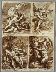 Glauco e Scilla, studio dopo Agostino Carracci