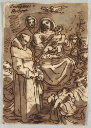 Santissima Trinità con il Cristo morto in gloria dopo Palma Giovane; Adorazione dei Magi, Studio dopo Lodovico Carracci