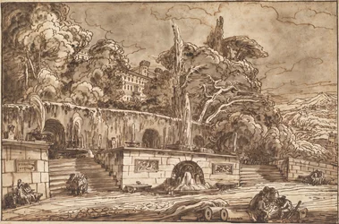 Capriccio paesaggistico con Villa d