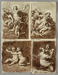 Lunetta con San Pietro e San Paolo con San Matteo e il profeta Isaia, studio dopo Sebastiano del Piombo