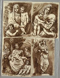 Madonna e Bambino e San Giovanni, studio dopo Francia; Madonna e Bambino con San Giovanni, studio dopo Dossi; Madonna e Bambino con San Giovanni, Santo Vescovo, Sant