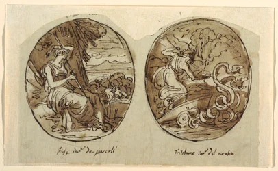 Pales, Triptolemus, decorazione per una volta, Sala dei Legislatori, Palazzo Conti-Sinibaldi