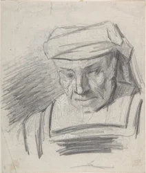 Testa di una figura con turbante