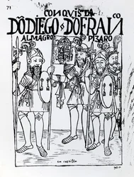 I conquistadores Diego de Amagro e Francisco Pizarro riconciliati a Castiglia