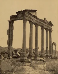 Colonnato e resti del tempio a Palmira, Siria
