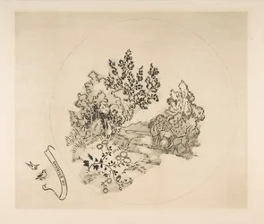 Decorazione per un piatto: Un ruscello, 1870