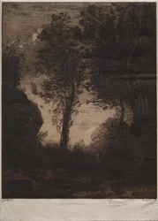 Paesaggio: Tramonto, dopo Corot