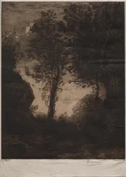 Paesaggio: Tramonto, dopo Corot, c. 1858