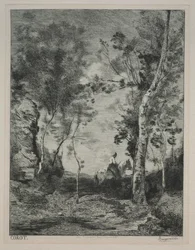 Paesaggio, o Il cavallo bianco, dopo Corot, c. 1858