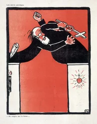 Separazione tra Chiesa e Stato: Repubblicano e sostenitore della Chiesa che combattono - di Vallotton, in "The Witness" del 09/11/1906