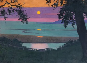 Tramonto a Grace, cielo arancione e viola, 1918