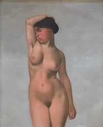 Nudo femminile con braccio alzato
