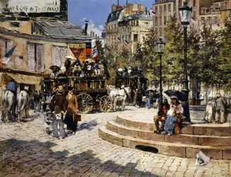 Una piazza affollata di Parigi, 1878
