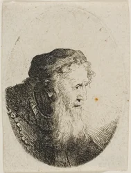Vecchio barbuto con cappello a teschio