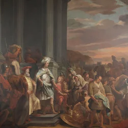Re Ciro consegna il tesoro saccheggiato dal tempio di Gerusalemme