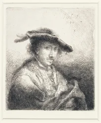 Giovane uomo con cappello piumato, 1642