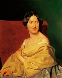 Anna Bayer, seconda moglie di Waldmueller, come sposa (dipinto su tela)
